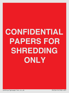 CONFIDENTIAL PAPERS FOR SHREDDING ONLY